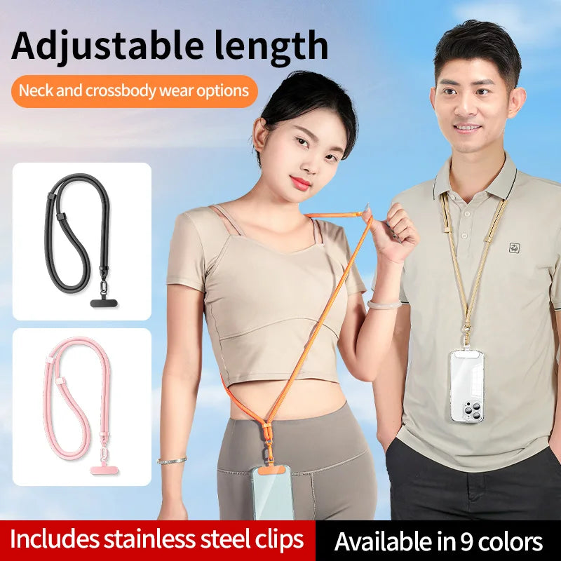 Phone Lanyard Adjustable Detachable Neck Cord Outdoor Universal Crossbody Strap Card Clip for Mobile Phone Case Vue