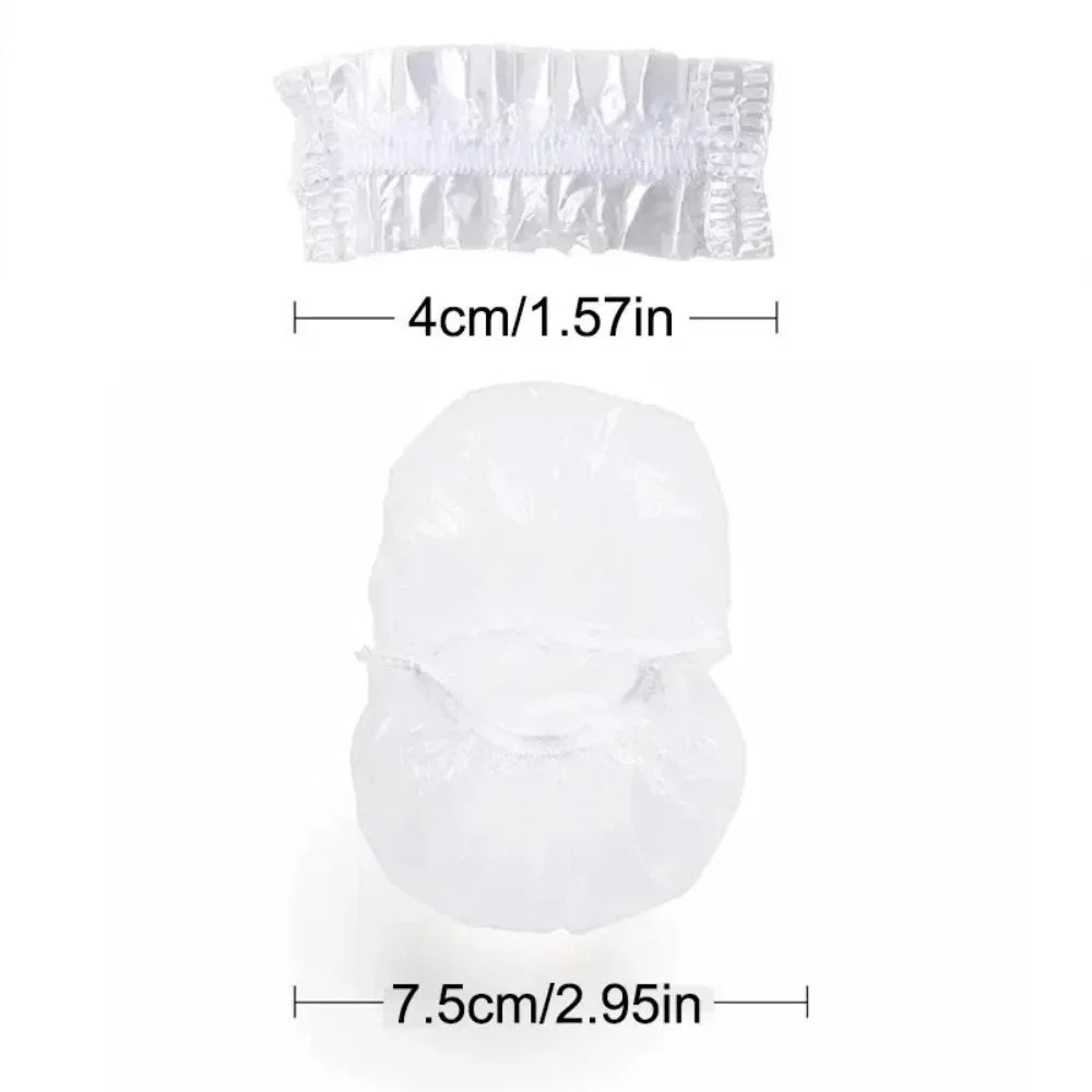 100Pcs Disposable Waterproof Hair Dye Earmuff Elastic Transparent Ear Cover Shower Hair Salon Hairdressing Protective Tool Vue