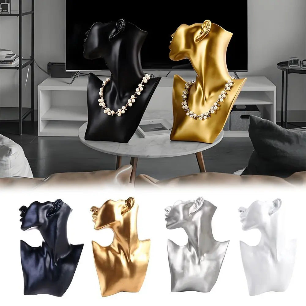 Resin Mannequin Jewelry Display Stand Side Face Head Bust Portrait