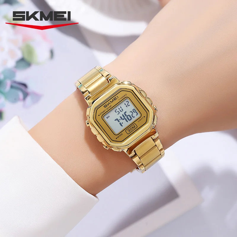 SKMEI 2387 Women's Digital Sport Watch | Stainless Steel Women's Digital Watch Vue