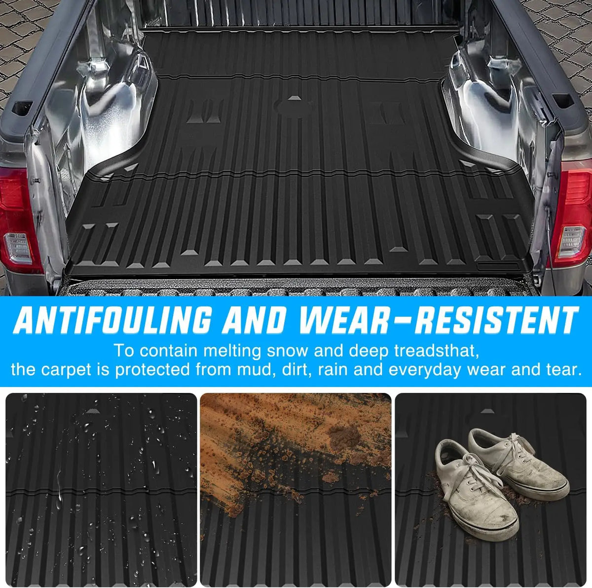 Nilight Truck Bed Mat Compatible with 1999-2016 Ford Super Duty F250/F350/F450 6.8 FT, Heavy-Duty Cargo Liner, Non-Slip, All Weather Protection (Not Fit Drop-in Bed) Vue