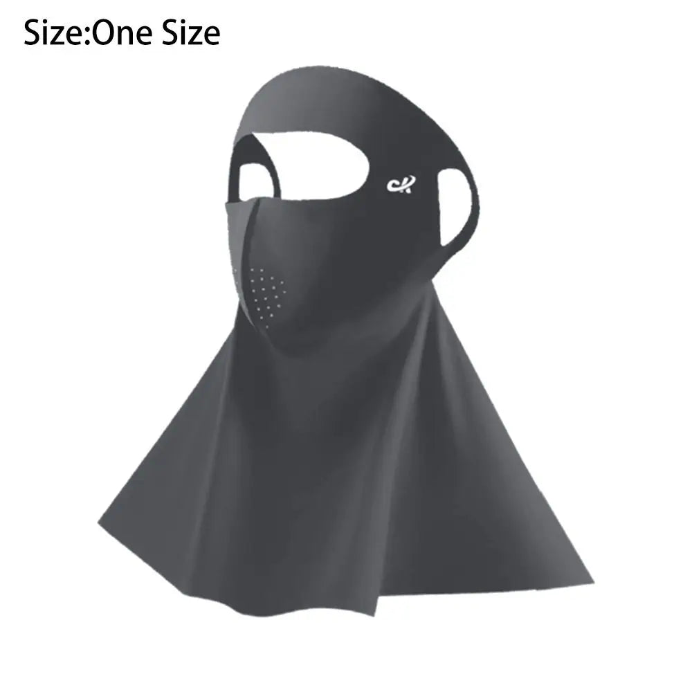 Fashion Ice Silk Sun Protection Mask UPF50+ Full Face Anti-UV Neck