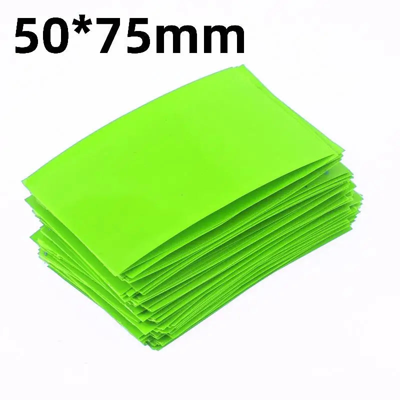 100Pcs Self-Adhesive Insulator Flat PVC Heat Shrink Tubing Battery Wrap For 18650 Lithium Battery Heat Shrink Tube Assorted Kit Vue Green 100pcs B
