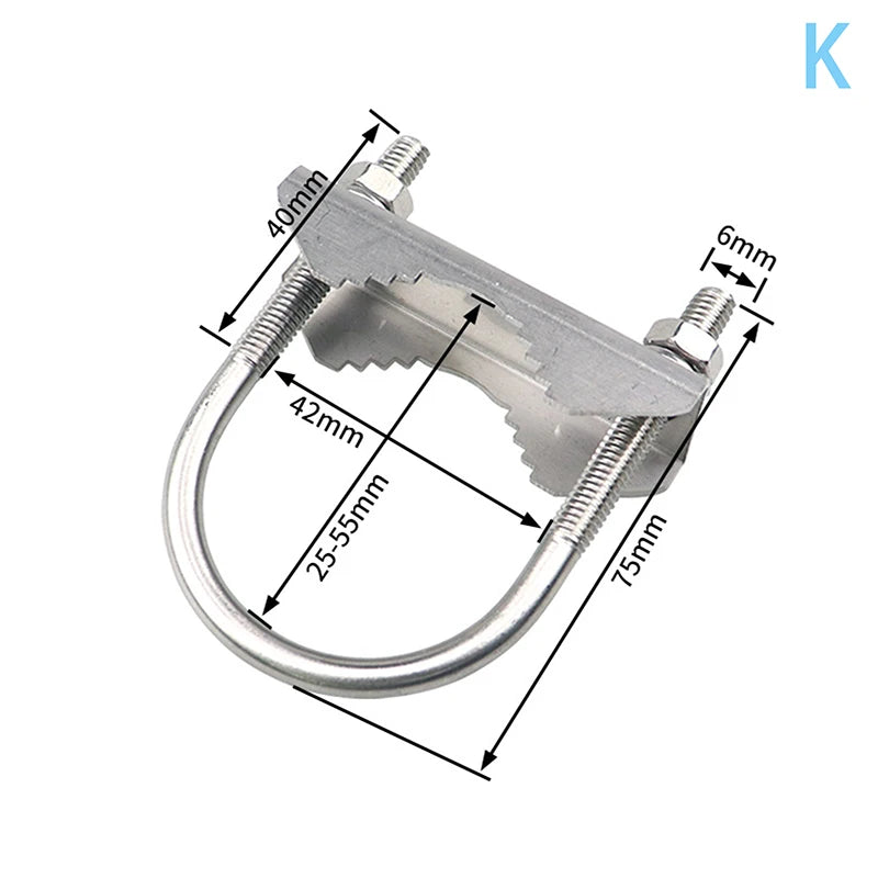 M6 U Bolts Mounting Hardware Heavy Duty Anti-Rust Mast To Mast Clamp V Jaw Block Mount Bracket Kit For Outside Home Antenna Vue A11