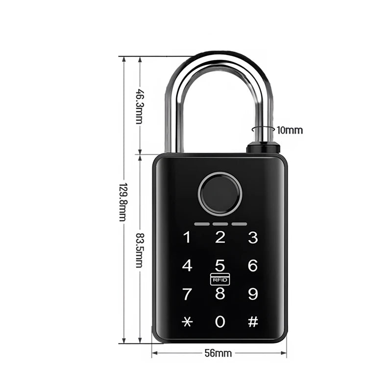 Tuya Smart Door Lock Fingerprint Padlock Password APP Card Key Unlock 7mm 10mm Smart Padlock Waterproof Electronic Lock Vue 10mm