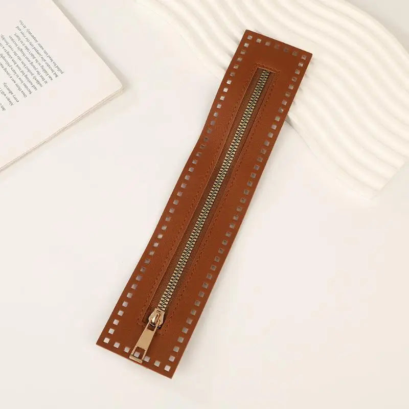 27cm Double Sided Leather Zipper Utility Handbag Leather Zipper Utility Crochet Bag Hardware Solid Zipper Sewing Accessories Vue A14