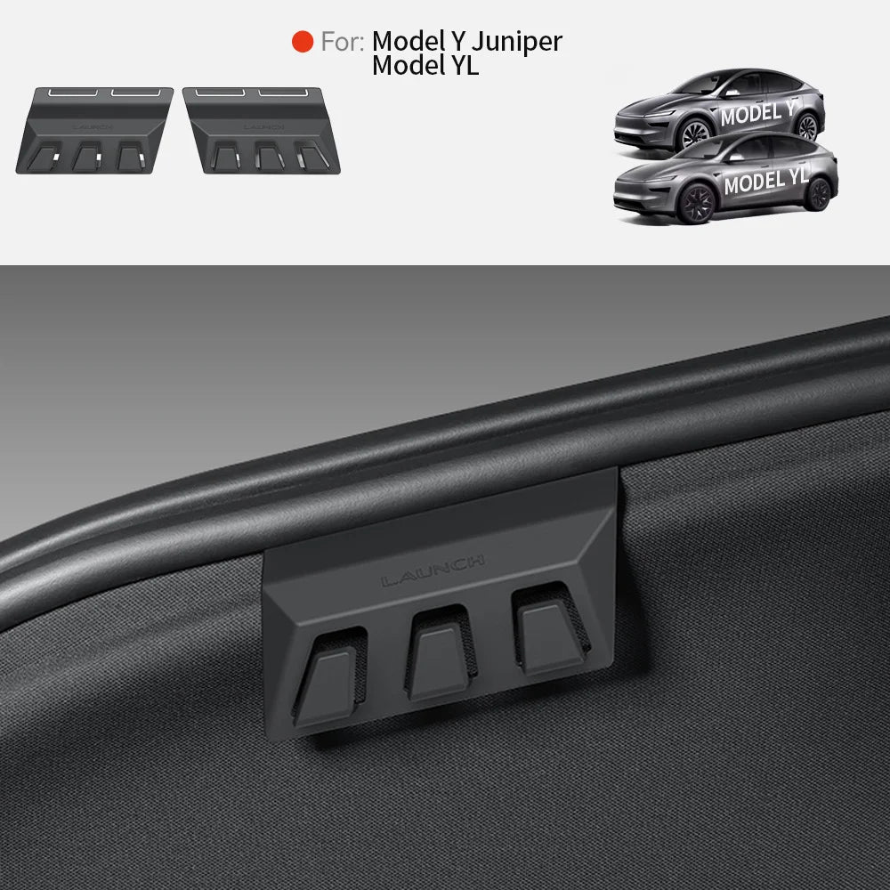 YZ 2Pcs Hidden Rear Trunk Hook Storage Hanger For Tesla Model YL Y Juniper 2025 2026 Umbrella Bag Holder Car Interior Parts Vue