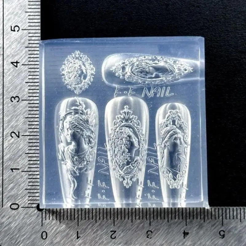 European Style Photo Frame 3D Silicone Nail Mold DIY Bow Design Transparent Manicure Template Nail Art Decoration Tool Vue A2