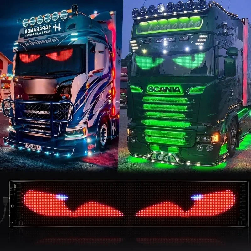 LED Eyes for Truck Windshield DIY Programmable LED Matrix Panel with Bluetooth APP & Remote Control for Truck/Windshield Vue