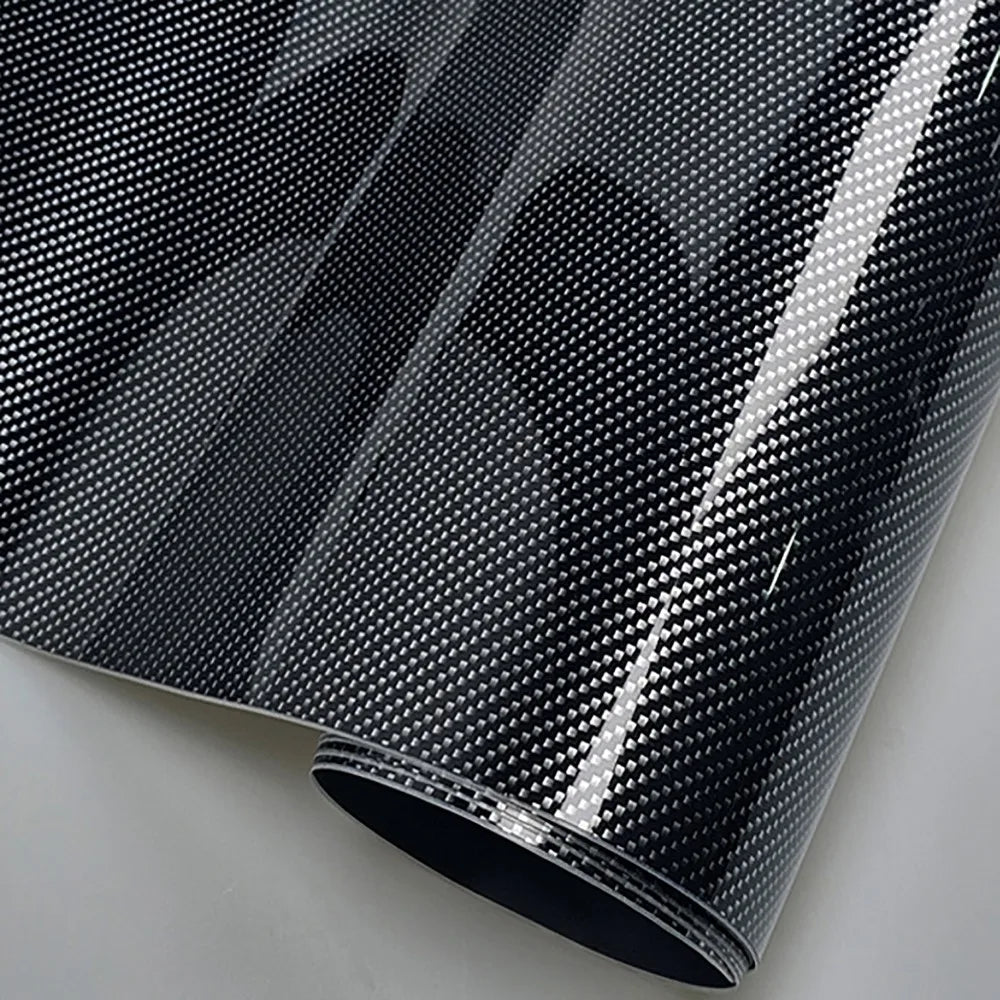 50x30CM Carbon Fiber Vinyl Film 3D 6D Matte Effect Gloss Motorcycle Vue BLACK-SILVER