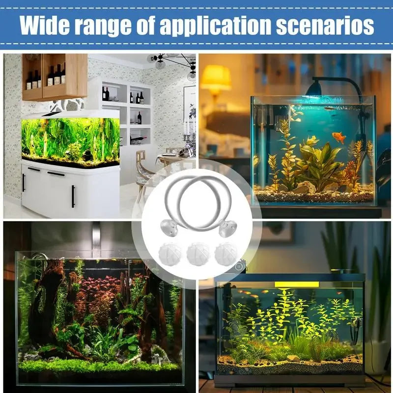 Aquarium Betta Turtles Exercise Toys 2pcs Betta Training Ring With Suction Cup and 3pcs Filter Ball Set Fish Tank Decoration Vue