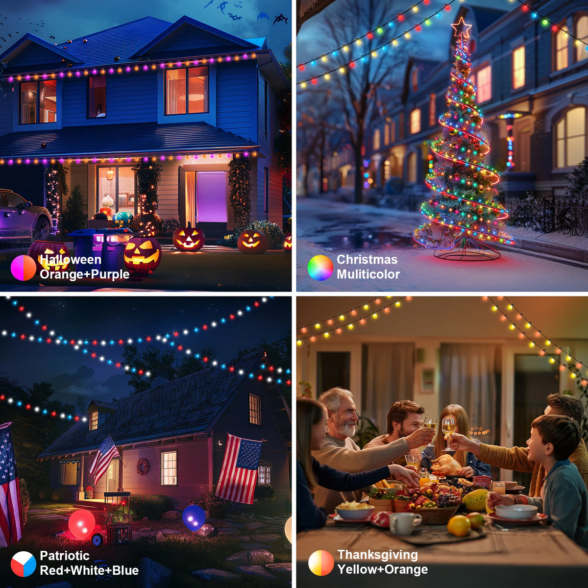 Smart Garden String Lights with App Control RGBIC Colors IP65 Rated for Gardens, Courtyards, Parties, and Christmas Decorations Vue