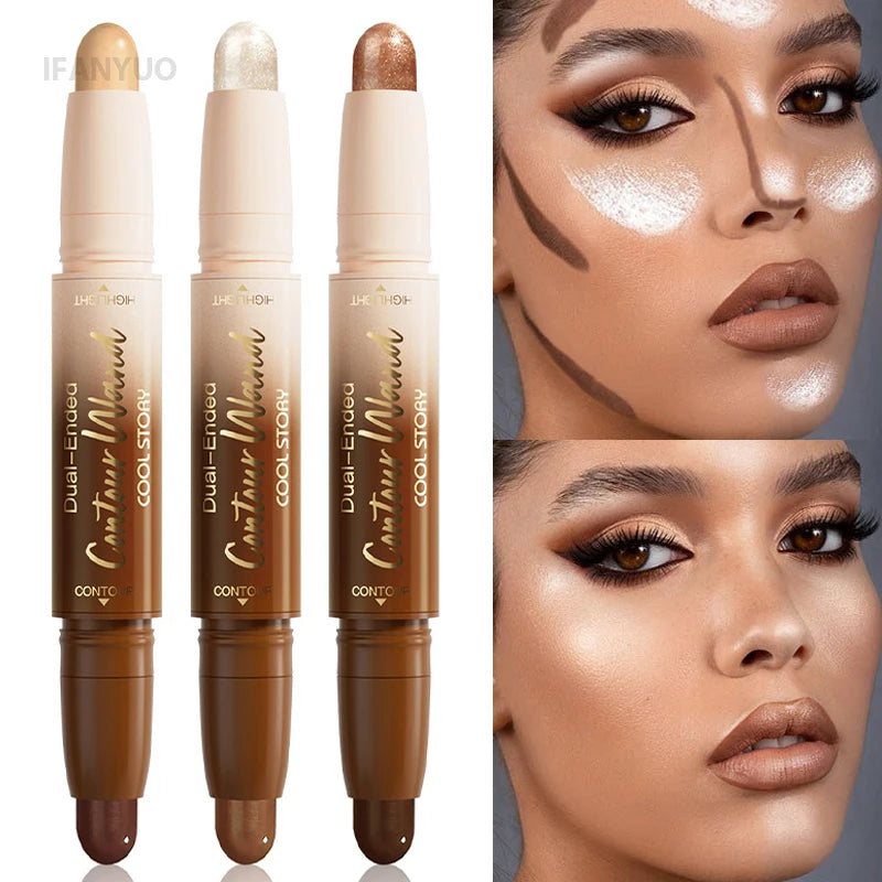 Fair Deep Contour Stick Facial Foundation Concealer Matte Pearlescent Highlighter Nose Shadow V Face Outline Shape Sculpt Wand Vue