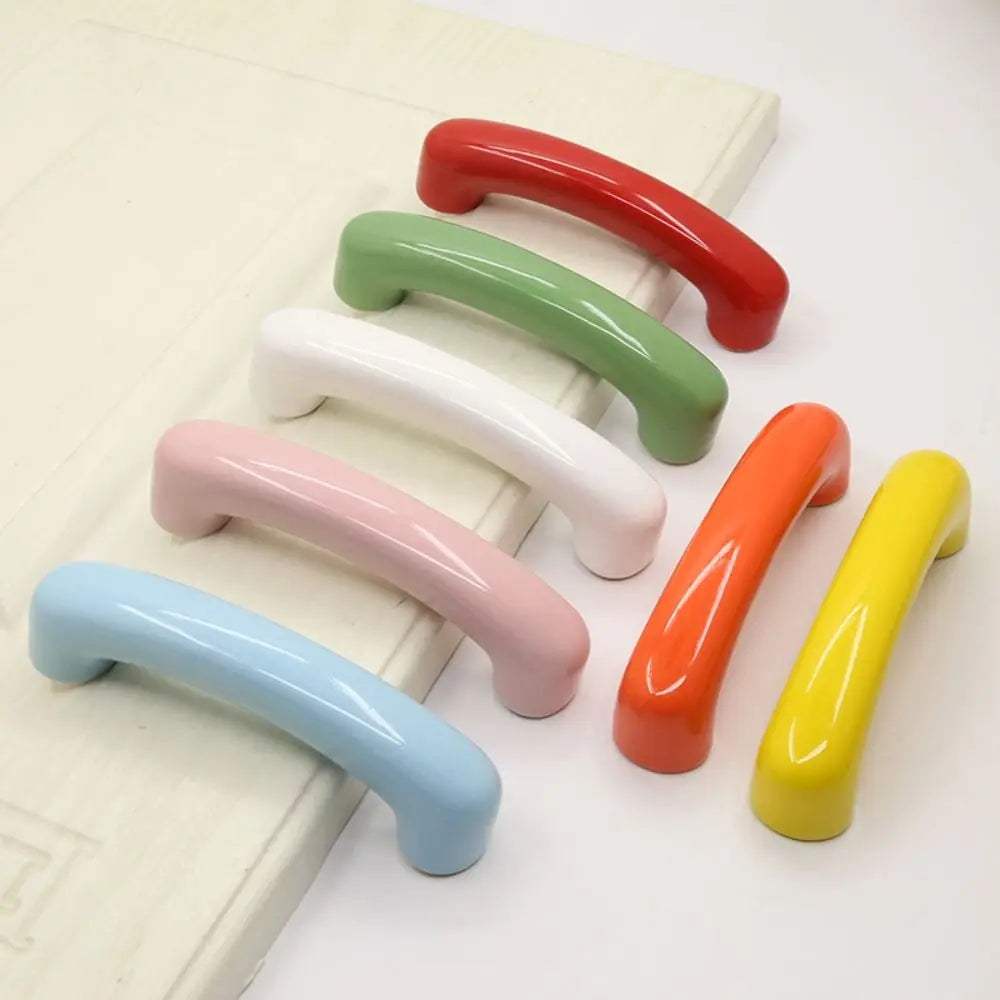 Colorful Design Cabinet Handle Comfortable Feel High Appearance Quality Brass Ceramic Handle Versatile Style Simple Design Vue