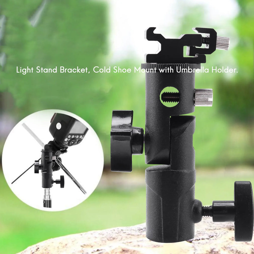 Hot-Camera Flash Speedlite Mount,Professional Swivel Light Stand Light Bracket Umbrella Bracket Mount Shoe Holder E Type For Can Vue