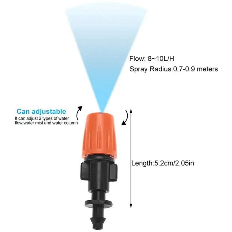 ABKW-250 Pcs Drip Irrigation Spray Nozzle, Water Spray Nozzle, Adjustable In 2 Modes: Water Mist And Water Column Vue