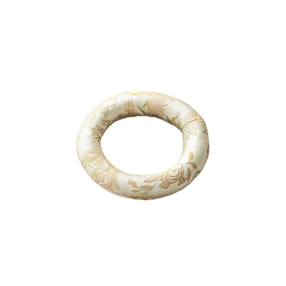 Spiritual Accessory Nepalese Singing Bowl Mat Cloth Non Slip Donut Shape Mat Round Traditional Drink Cup Mat Meditation Vue Style 2