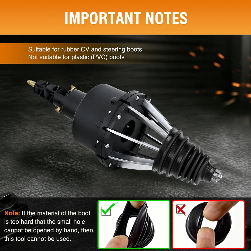 Pneumatic CV Boot Expander Tool, Air Operated CV Joint Boot Installer Stretcher for Rubber CV Axle and Steering Rack Boots Universal Drive Shaft Boot Installation Tool for Cars UTV ATV, Black Vue