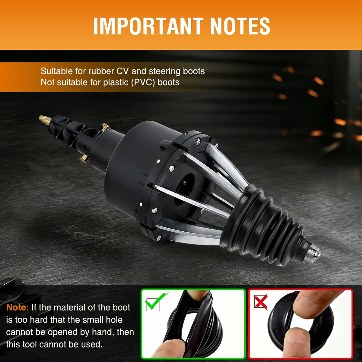 Pneumatic CV Boot Expander Tool, Air Operated CV Joint Boot Installer Stretcher for Rubber CV Axle and Steering Rack Boots Universal Drive Shaft Boot Installation Tool for Cars UTV ATV, Black Vue