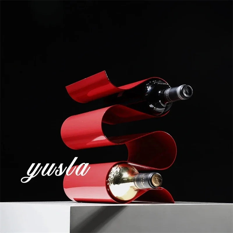 Italian Minimalist Metal Wine Rack TV Cabinet Tabletop Living Dining Room And Home Bar Stylish Elegant Gift For Collectors Vue