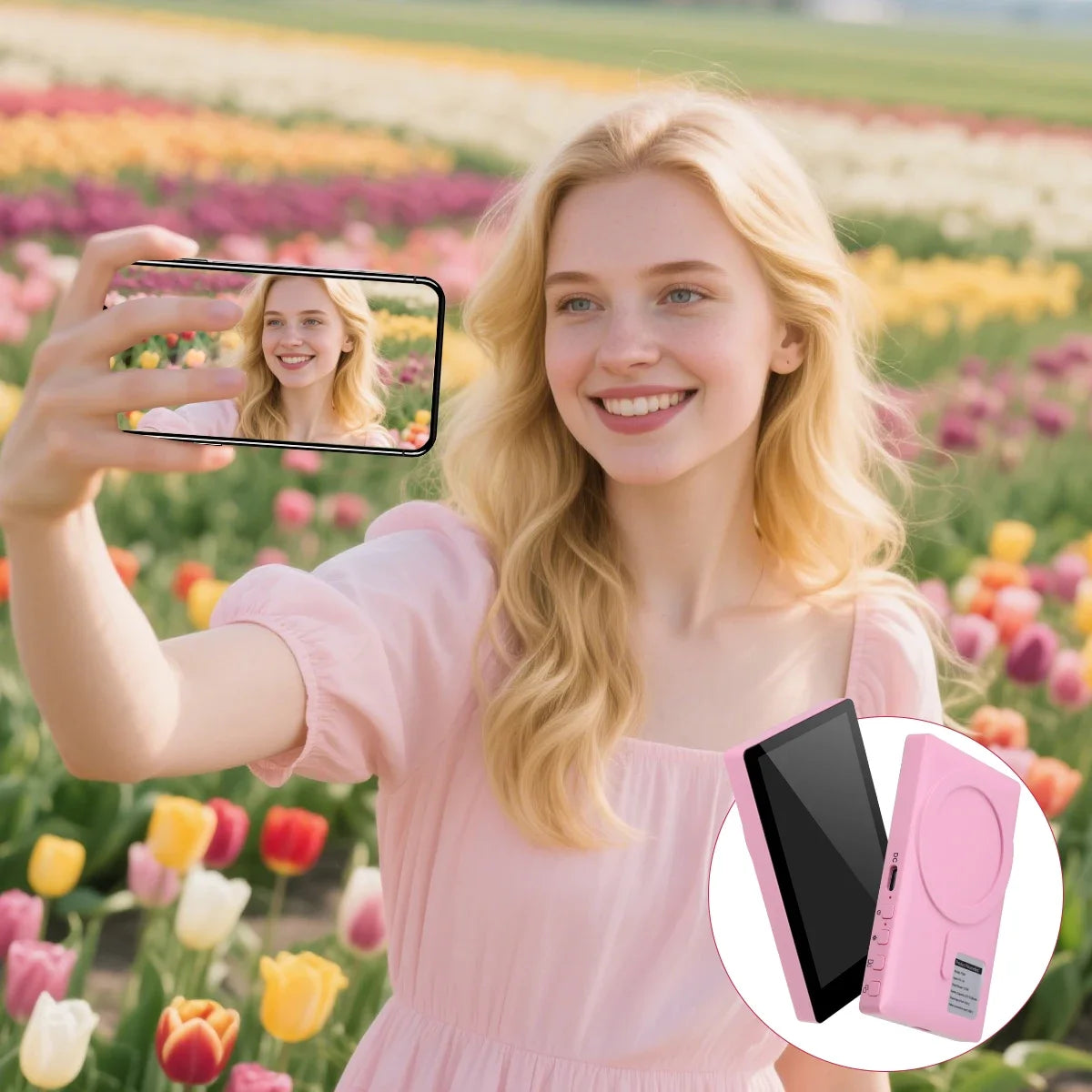 Wireless Magnetic Monitor Screen for Live Selfie Monitor Screen with Screen Mirroring Vlog Live Stream Selfie Monitor Vue