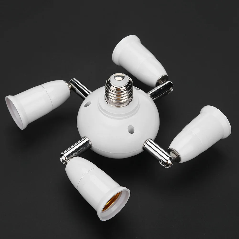 E27 LED Lamp Base 5/7 Head Bulb Holder Splitter Adapter Socket Lamp Base Adapter Vue
