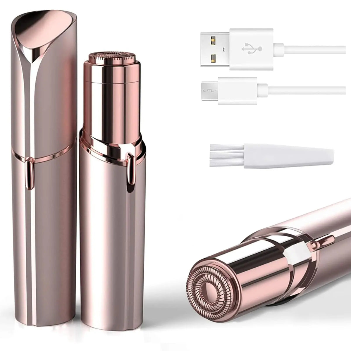 Facial Hair Removal for Women, Electric Painless Facial Hair Remover for Face, Lip, Chin with USB Rechargeable Vue Rose Gold