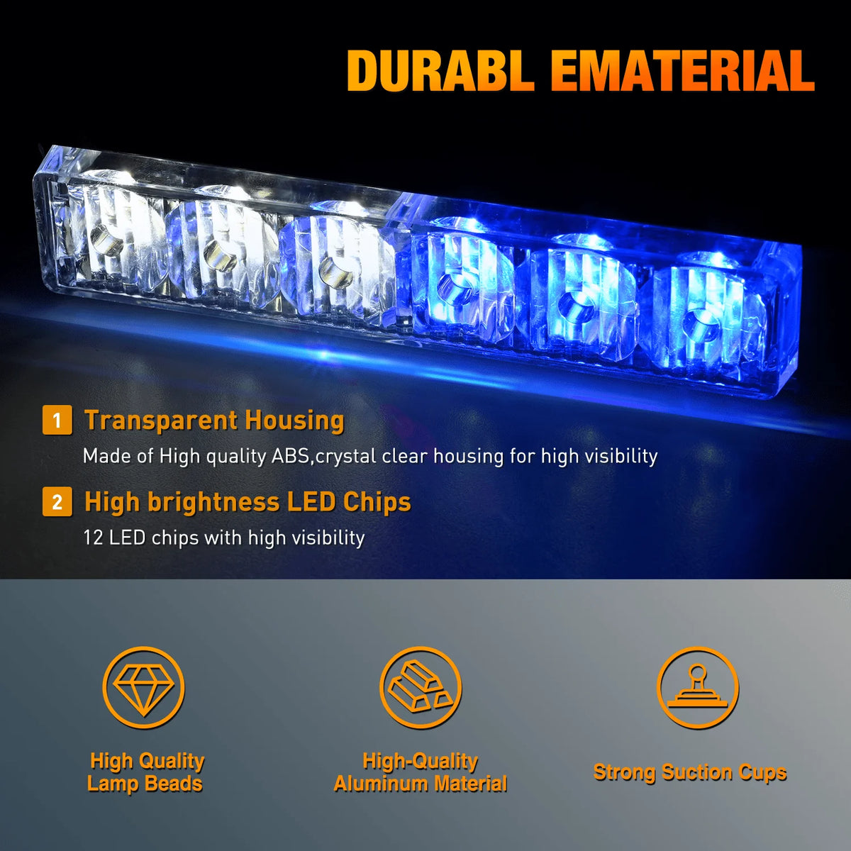 Nilight Automotive Strobe Traffic Advisor Light Bar 2-1 Dash Warning Safety Flashing Light Front/Rear Off-Road Truck Accessories Vue
