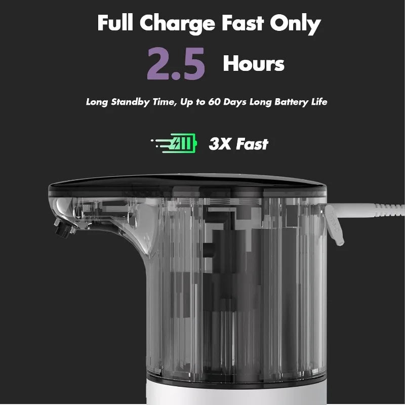 Automatic Liquid Soap Dispenser Touchless Dish Soap Dispenser 8 Level Adjustable Control Rechargeable Auto Soap Pump Hands Free Vue