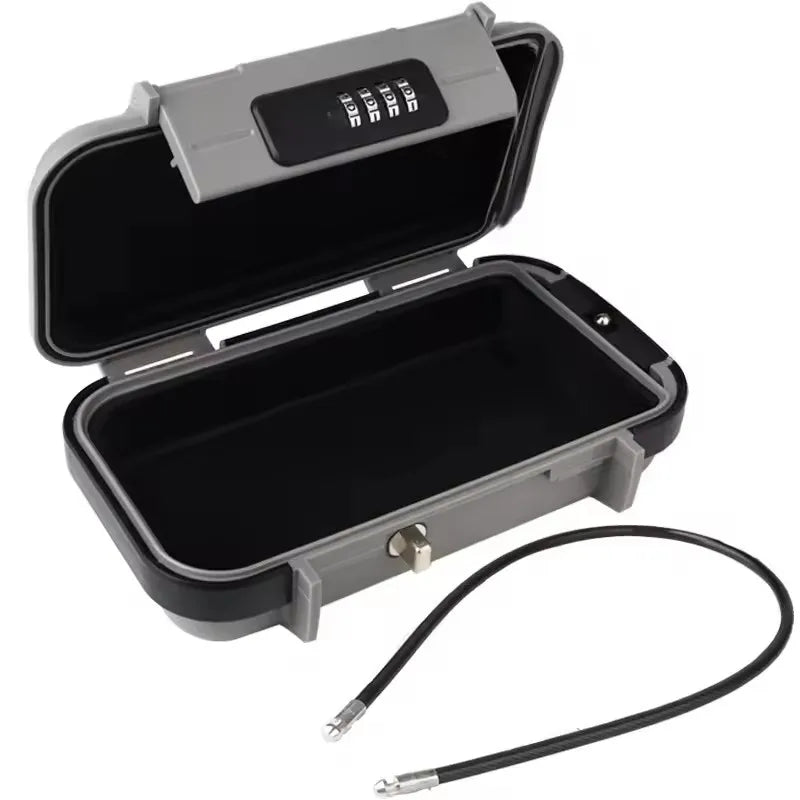 Creative Portable 4-digit Combination Lock Beach Safe Box With Steel Wire Outdoor Camp Sports Cycling Swim Security Storage Box Vue Gray
