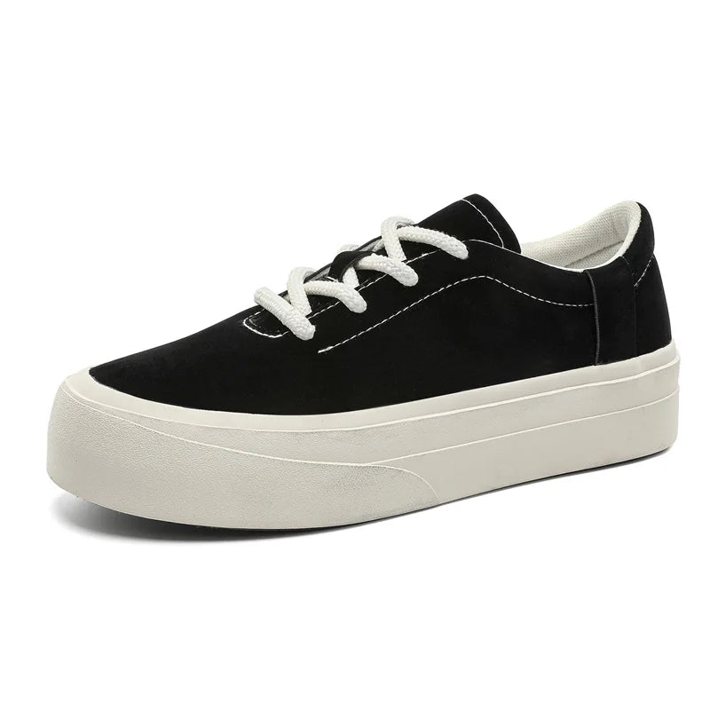 Men's Thick Sole Low Top Casual Sneakers – Lace-Up Board Shoes Casual Board Shoes Vue