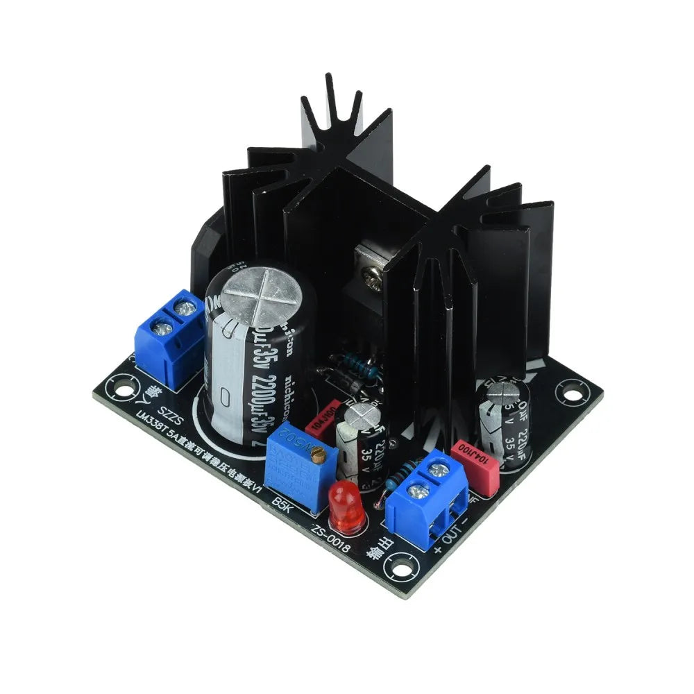 LM338T Linear Adjustable Voltage Regulator Module AC0-24V DC0-35V Input DC1.5-30V Output 5A Power Supply Board for Lab Test Vue
