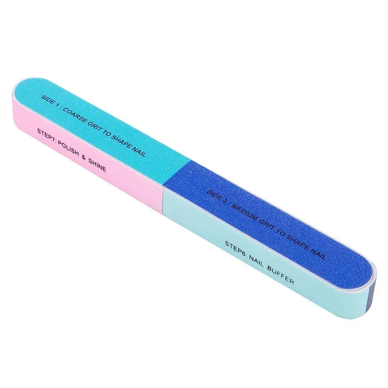 7 Sides Nail Buffer File Set – Professional Manicure Polishing Block, Buffing Accessories & Cream Tools for Nail Art Vue