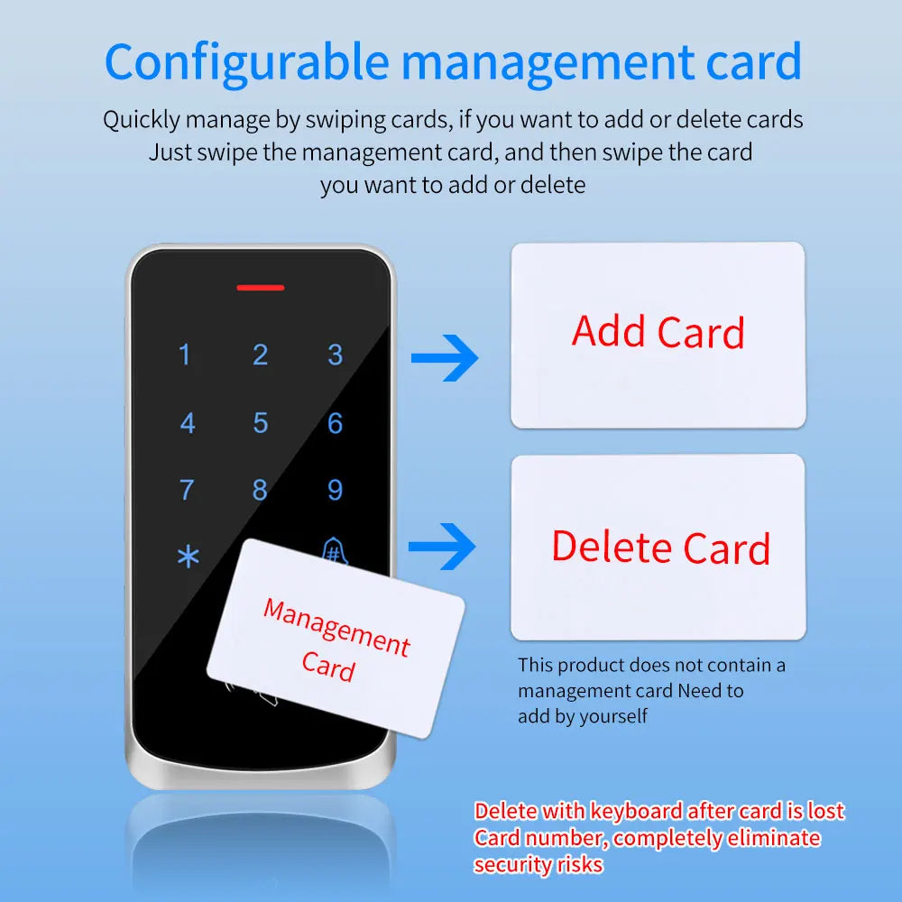 125Khz Access Control Keyboard Outdoor Access RFID Keypad Touch Backlit IP67 Waterproof EM Card Door Lock Opener Wiegand Reader Vue