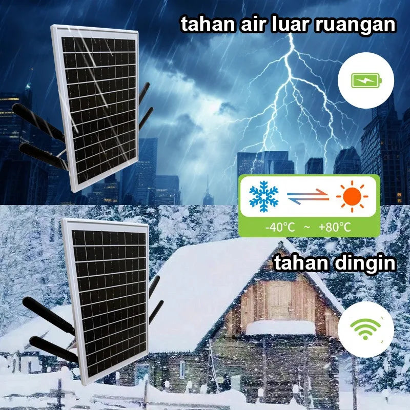 Outdoor Wireless Router Solar Panel Powered 4G LTE WiFi Router with SIM Card Slot 15W 25600mAh Waterproof 4G LTE Modem Router Vue