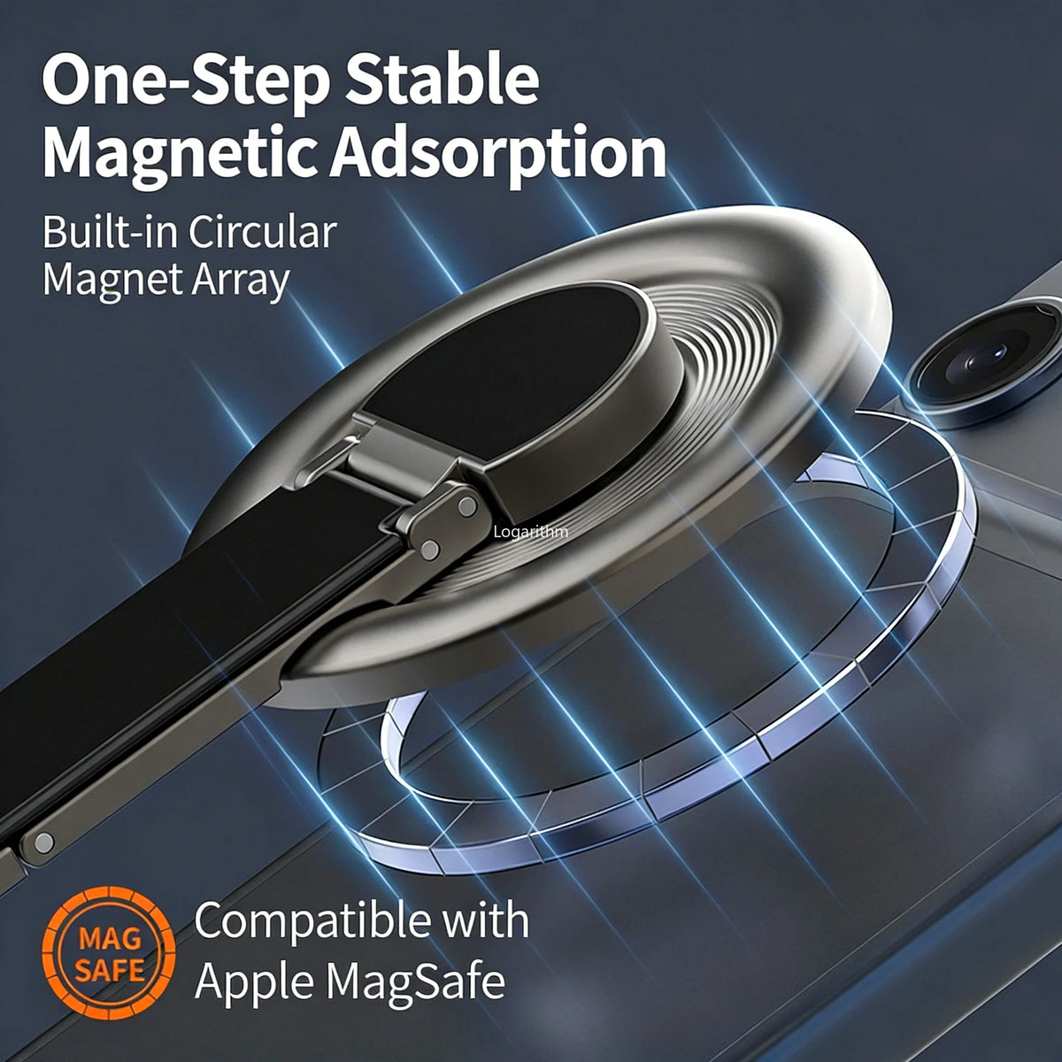 2026 Finger Ring 360° Rotating Magnetic Phone Stand For MagSafe Ring Holder Desk Mount For iPhone 12/13/14/15/16/17 Samsung Vue