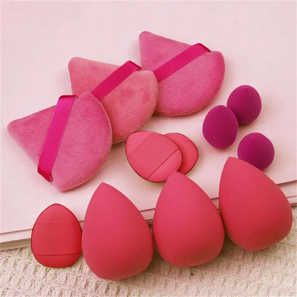 12Pcs Triangle Puff Giant Soft Eye/Base Makeup Egg Portable Cosmetics Tool Set Vue