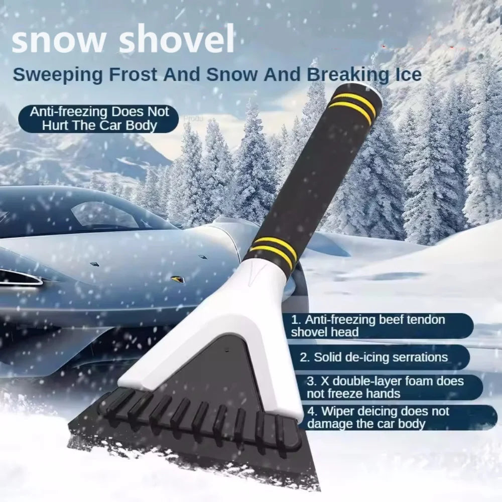 Windshield Snow Scraper Ergonomic Non Slip Small Car Windshield Ice Scraper Multifunctional Winter Snow Clearing Tools Snow Vue