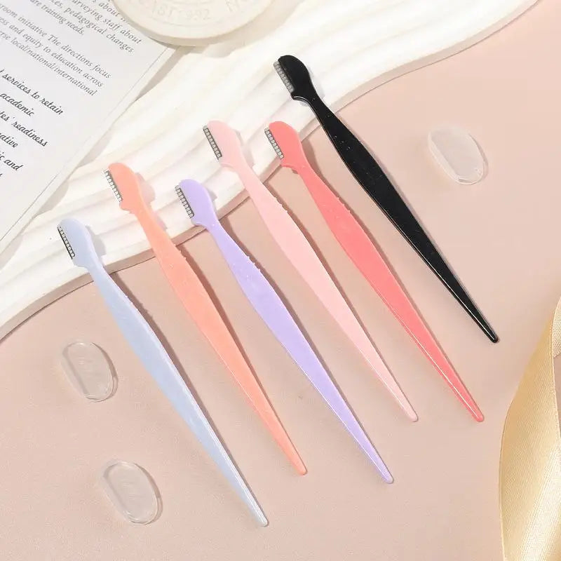 2/3/5Pcs Beginner-Friendly Eyebrow Trimmers with Straight Handle and Round Head Features Vue