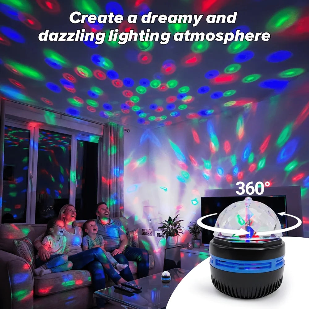 Mini USB Crystal Disco Ball Projector Light, Auto Rotating RGB Party Stage Lamp for Indoor Atmosphere Decor & Holiday Gift Vue