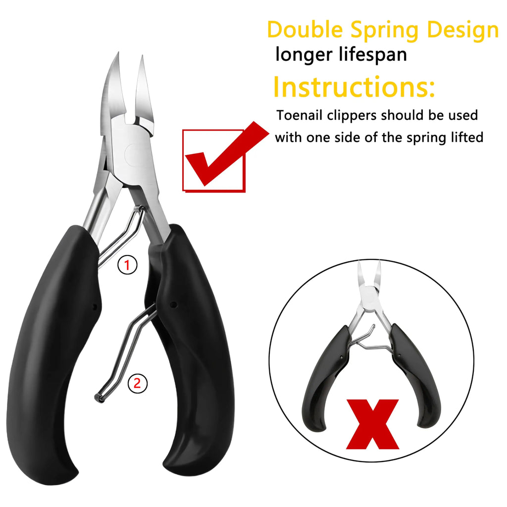 Toenail Clippers, 3 Pack Ingrown Toenail Clippers, Toe Nail Clippers for Thick Nails for Seniors & Man, Podiatrist Toenail Clipp Vue