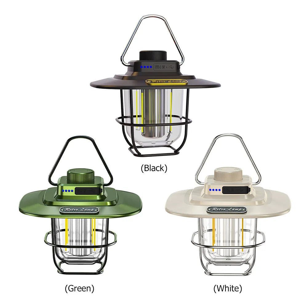 APWIKOGER LED Hanging Lantern – Dimmable, Waterproof, Type-C Portable Camping Lantern Vue