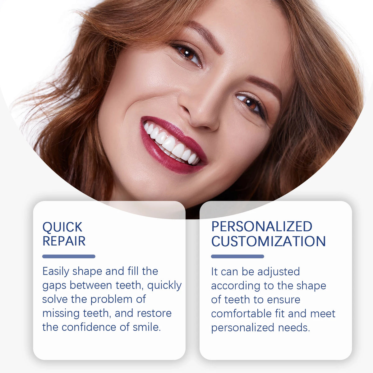 Moldable Solid Dental Adhesive: Temporary Tooth Filling for Repairing Cavities, Denture Repair, and Tooth Gap Filling Vue