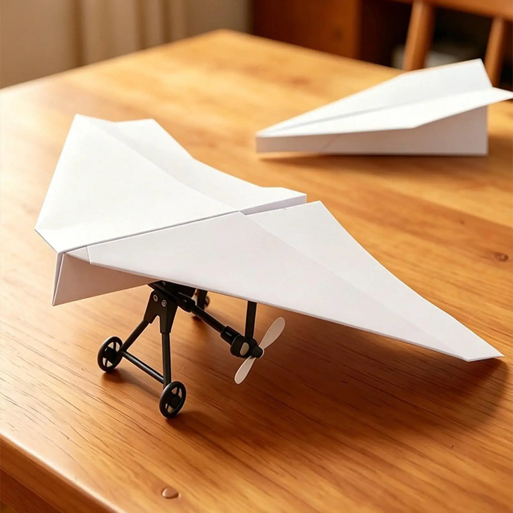 Outdoor Fun RC Paper Airplane Kit DIY Aircraft Electric Remote Control Plane for Boys Girls Backyard Park Beach Camping School Vue