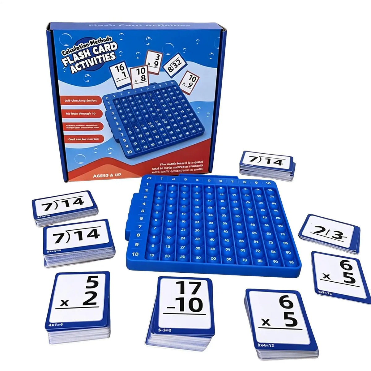 Addition & Multiplication Flash Cards Set, Portable Math Facts Learning Toy, Educational Arithmancy Game For Kids Boys Girls Vue