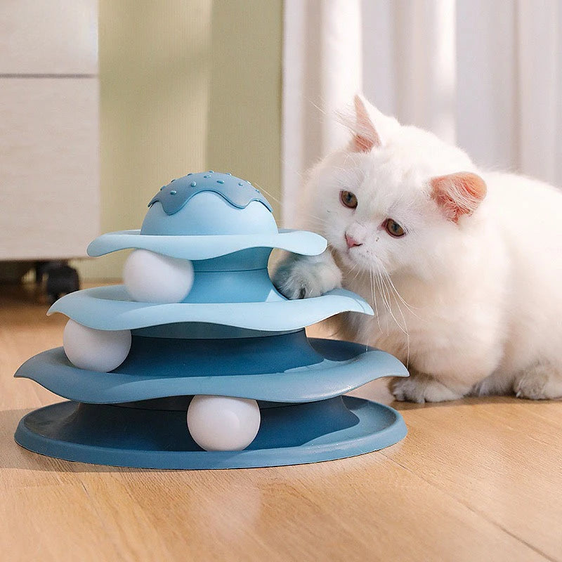 Ball Spinning Cat Toy Rotating Slide Cat Toy Dog and Cat Pet Supplies Interactive Cat Toy with Ball Spinning and Rotating Slide Vue