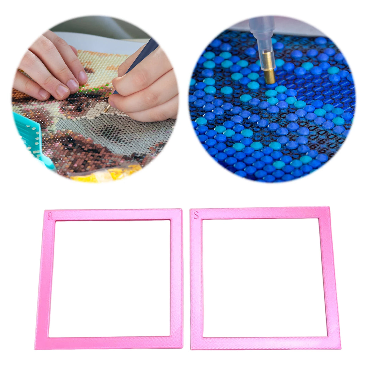 APWIKOGER 2Pcs Diamond Painting Positioning Frame | Beginner Tool Diamond Painting Tool Vue