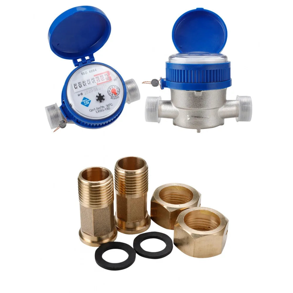 Digital Dispaly Smart Water Flow Meter Anti-rust Copper Joints Mechanical Rotary Wing Home Cold Water Counter Flowmetre Meter Vue