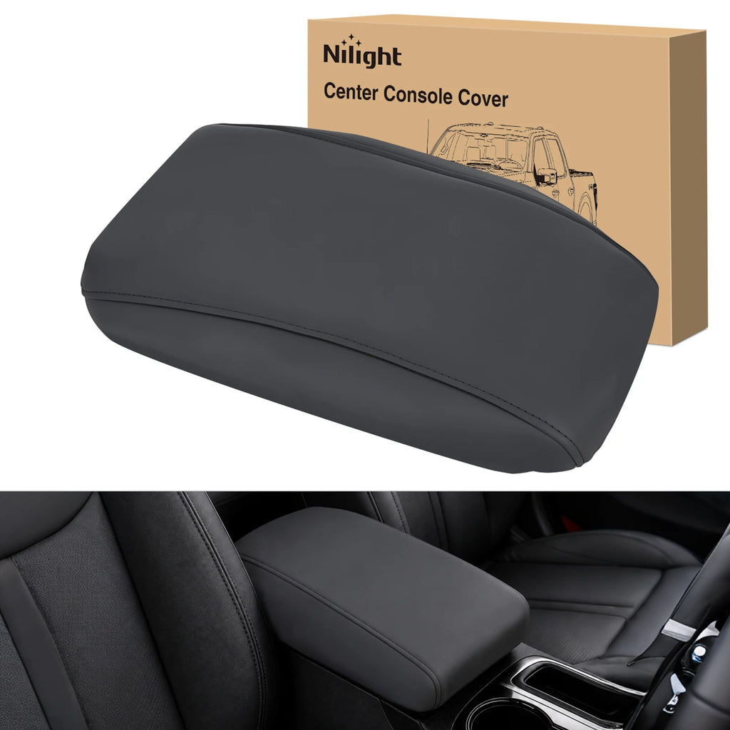 Nilight Center Console Cover Fit for Hyundai Palisade 2019 2020 21 22 23 2024 2025,2015-2019 Hyundai SonataPremium Nappa Leather Armrest Cover for Car Waterproof Center Console Pad Anti-Scratch Arm Rest Box Cover, Black Vue 2015-2019 Sonata United States
