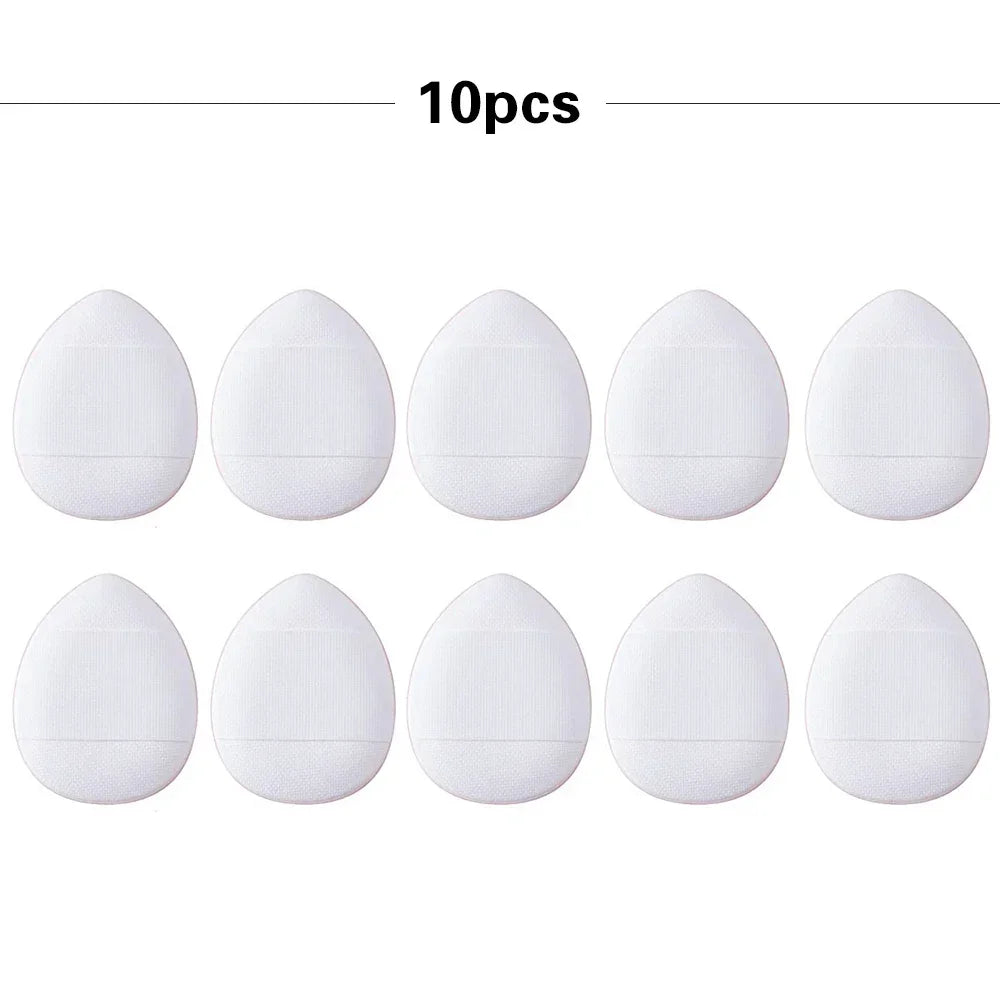 3/10pcs Foundation Finger Puff Mini Size Makeup Sponge Concealer Set Detail Powder Puff Wet & Dry Use Applicator Cosmetic Tools Vue M64 10Pcs White